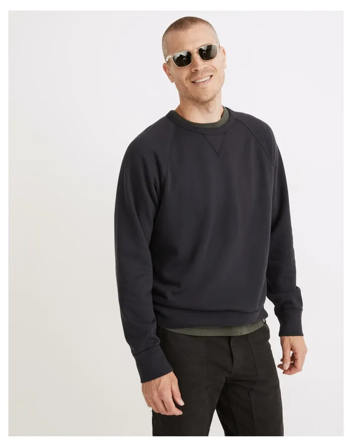 Men Garment Dyed Crewneck Sweatshirt Twilight Madewell Sweatshirts and Sweatpants