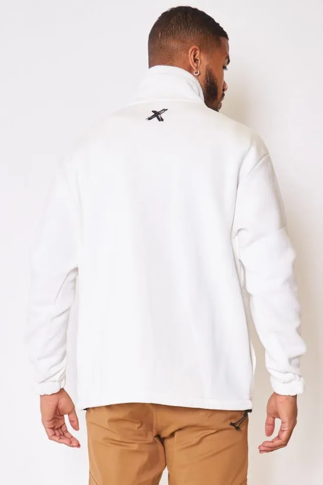 Men Half Zip Sweatshirt In White White Brentiny Paris Sweatshirts and Pullovers