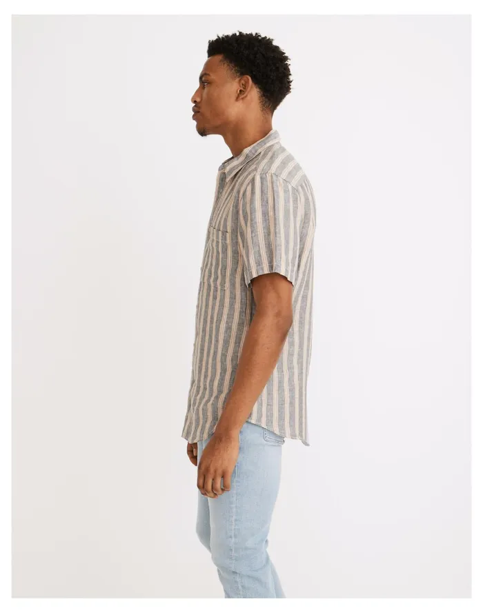 Men Hemp Cotton Perfect Short Sleeve Shirt Heirloom Blue Madewell Shirts Men Hemp Cotton Perfect Short Sleeve Shirt Heirloom Blue Madewell Shirts