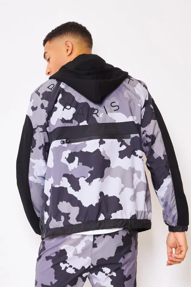 Men Jacket With Camo Print In Black Project X 8211 2130143 Black Brentiny Paris Jackets