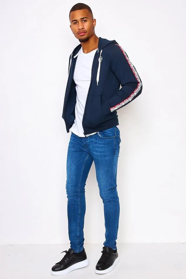 Men Jean In Plain Blue Project X 8211 Tp21008 Blue Brentiny Paris Jeans
