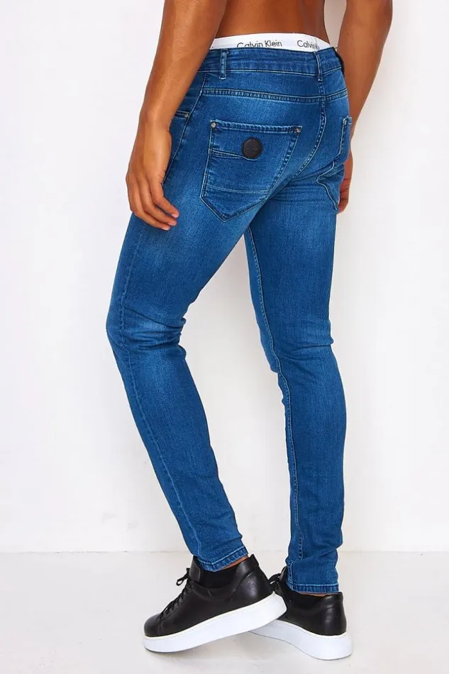 Men Jean In Plain Blue Project X 8211 Tp21008 Blue Brentiny Paris Jeans