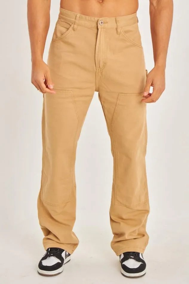 Men Jeans Baggy Poche Cargo Beige Beige Brentiny Paris Jeans