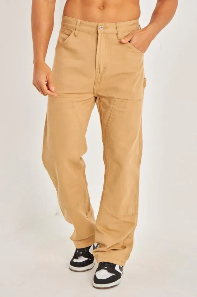 Men Jeans Baggy Poche Cargo Beige Beige Brentiny Paris Jeans