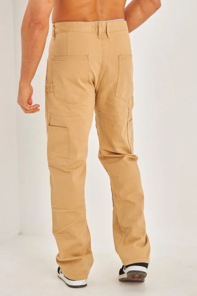 Men Jeans Baggy Poche Cargo Beige Beige Brentiny Paris Jeans