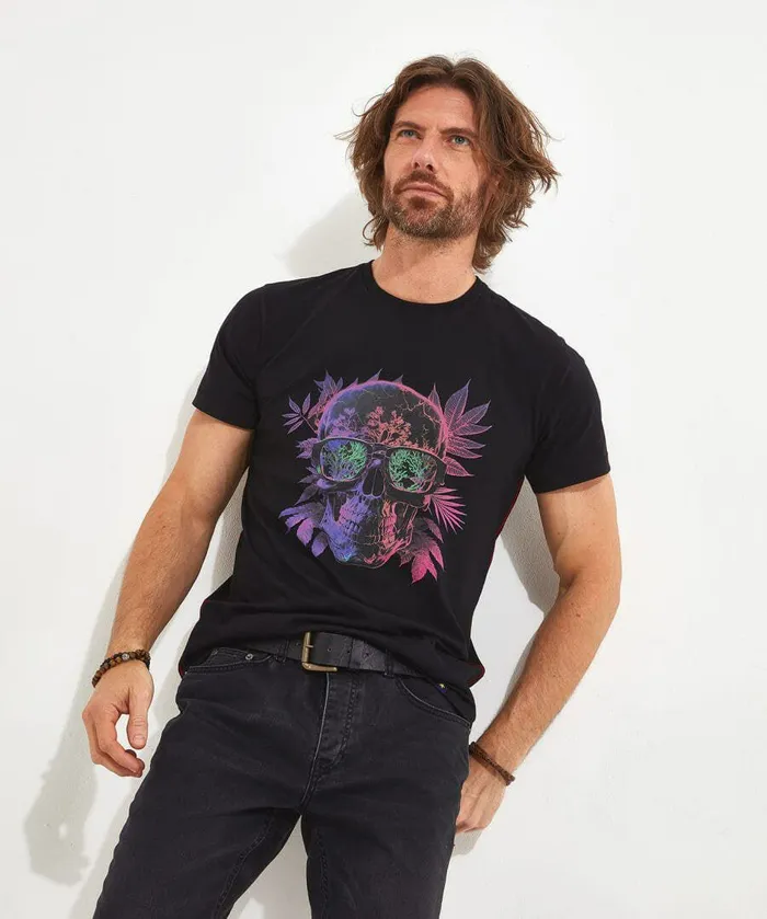 Men Joe Browns Sunshine Skull Tee Black