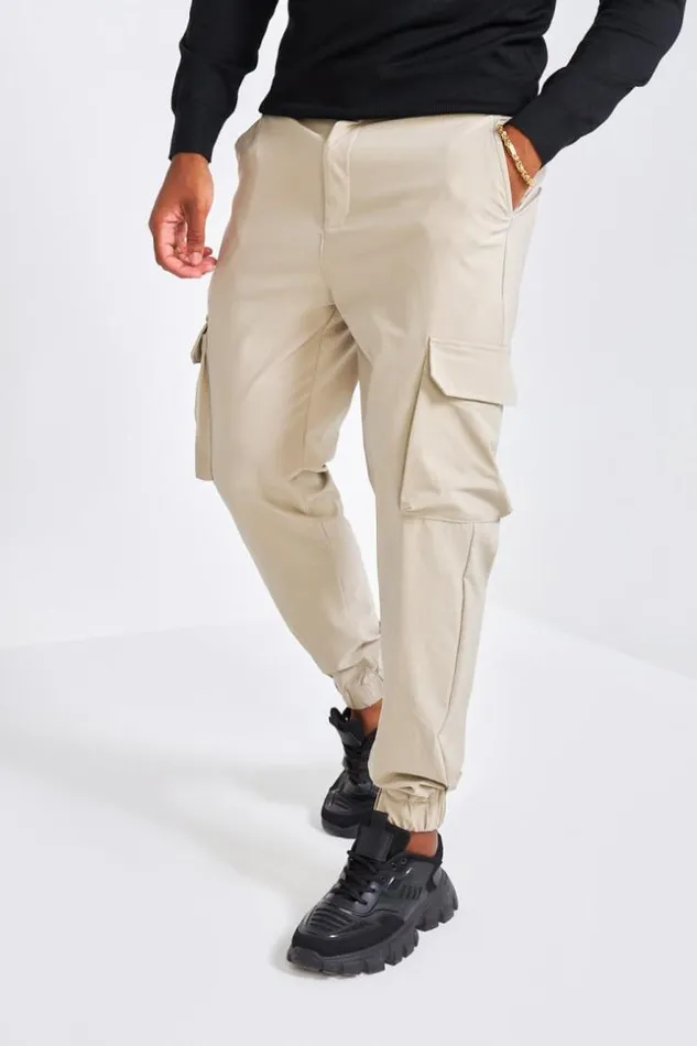Men Jogger Pant Beige Cargo Beige Brentiny Paris Pants