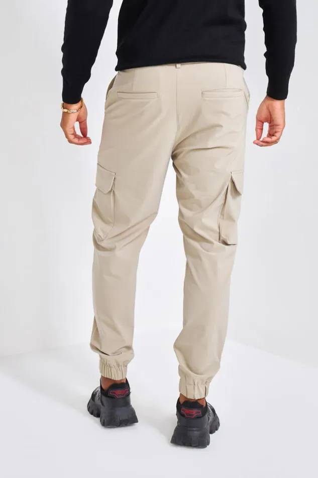 Men Jogger Pant Beige Cargo Beige Brentiny Paris Pants