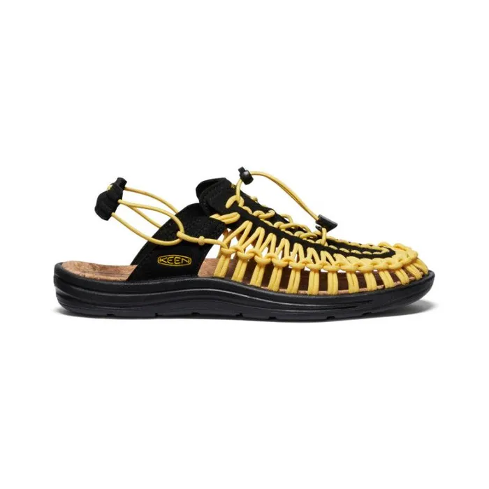 Men KEEN Sandals All Gender UNEEK II Convertible BlackKeen Yellow Sandal