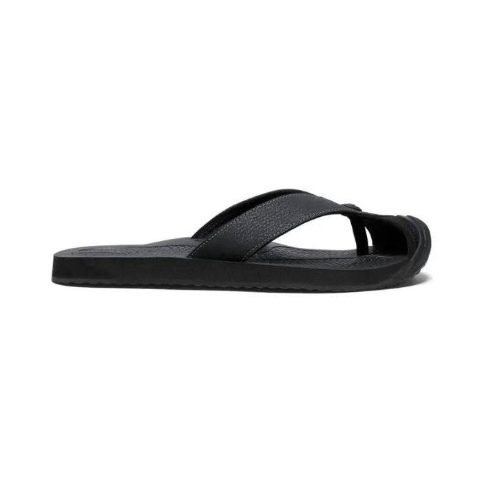 Men KEEN Sandals Barbados BlackSteel Grey Leather FlipFlop
