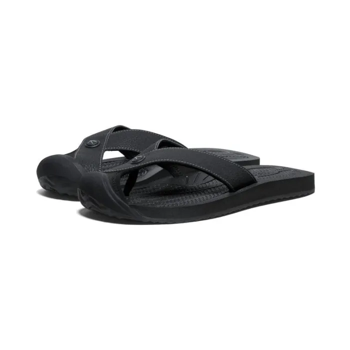Men KEEN Sandals Barbados BlackSteel Grey Leather FlipFlop Men KEEN Sandals Barbados BlackSteel Grey Leather FlipFlop