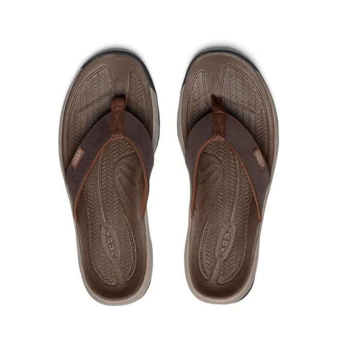 Men KEEN Sandals Kona Flip JavaDark Earth Leather FlipFlop Men KEEN Sandals Kona Flip JavaDark Earth Leather FlipFlop