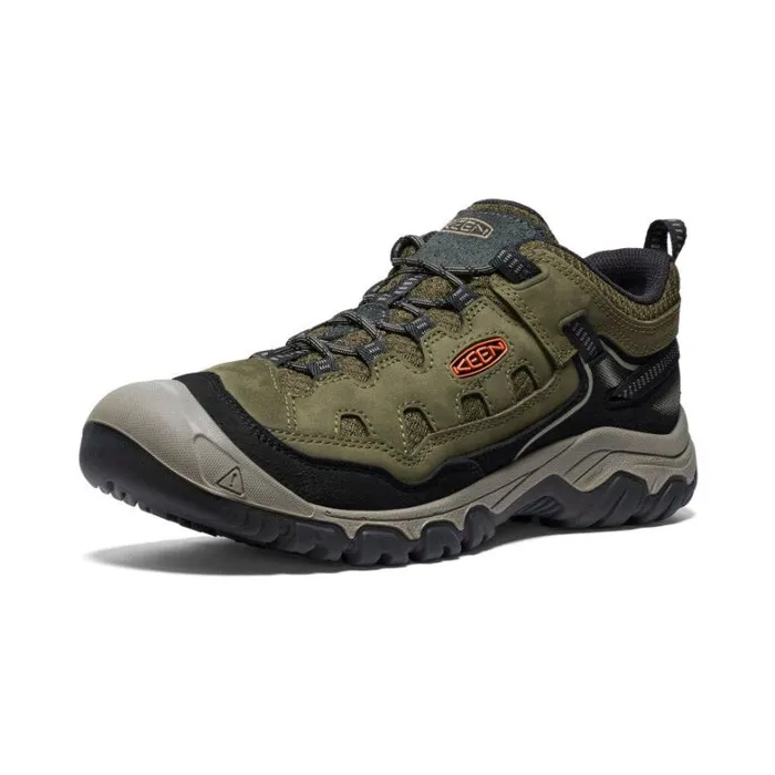 Men KEEN Shoes Targhee IV Vent Dark OliveGold Flame Leather Hiking Shoe Men KEEN Shoes Targhee IV Vent Dark OliveGold Flame Leather Hiking Shoe