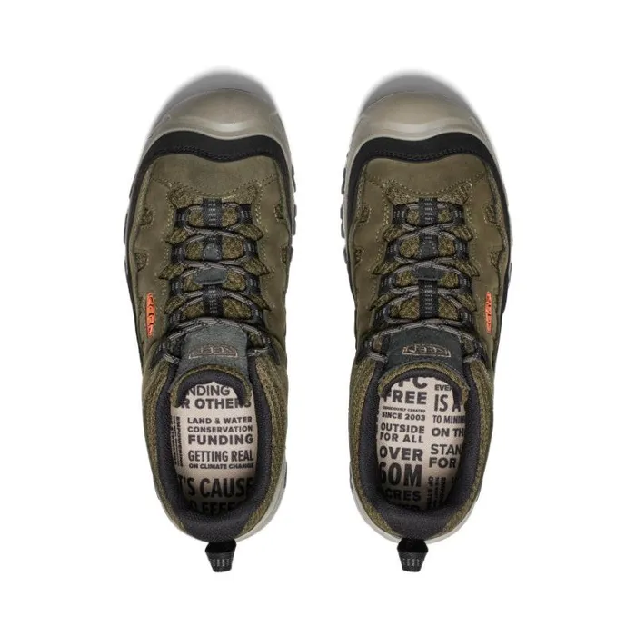 Men KEEN Shoes Targhee IV Vent Dark OliveGold Flame Leather Hiking Shoe Men KEEN Shoes Targhee IV Vent Dark OliveGold Flame Leather Hiking Shoe