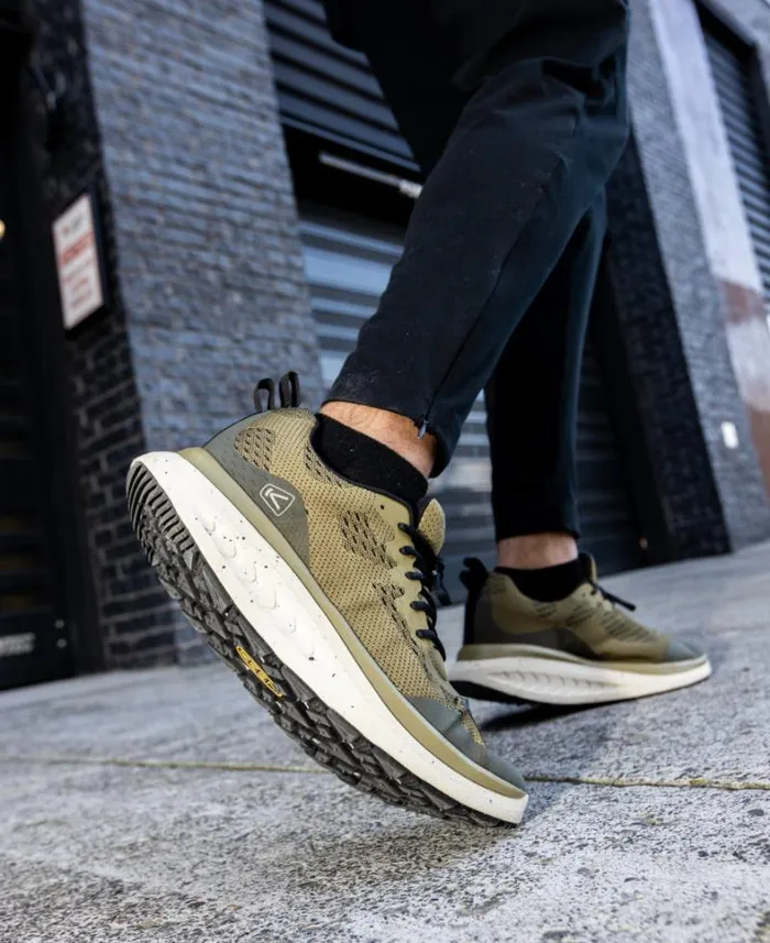 Men KEEN Shoes WK400 Martini OliveBlack Leather Walking Shoe Men KEEN Shoes WK400 Martini OliveBlack Leather Walking Shoe