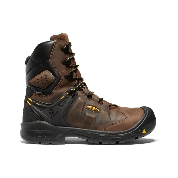 Men KEEN Work Boots and Shoes Dover 8quot Waterproof Boot CarbonFiber Toe Dark EarthBlack
