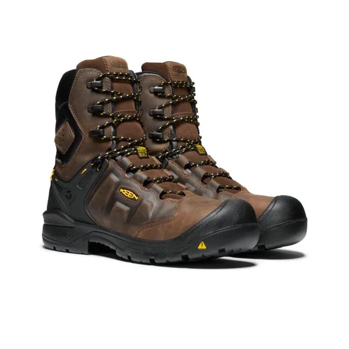 Men KEEN Work Boots and Shoes Dover 8quot Waterproof Boot CarbonFiber Toe Dark EarthBlack Men KEEN Work Boots and Shoes Dover 8quot Waterproof Boot CarbonFiber Toe Dark EarthBlack