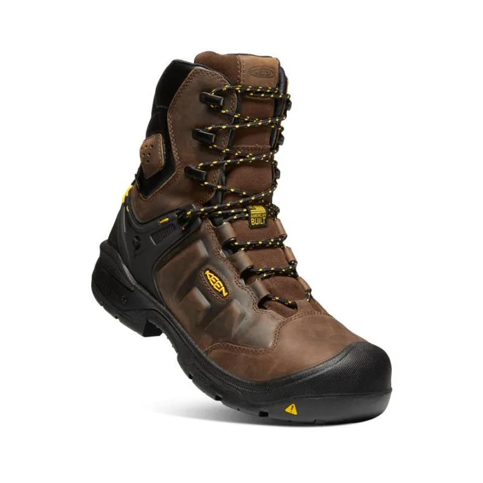 Men KEEN Work Boots and Shoes Dover 8quot Waterproof Boot CarbonFiber Toe Dark EarthBlack Men KEEN Work Boots and Shoes Dover 8quot Waterproof Boot CarbonFiber Toe Dark EarthBlack