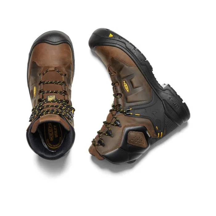 Men KEEN Work Boots and Shoes Dover 8quot Waterproof Boot CarbonFiber Toe Dark EarthBlack Men KEEN Work Boots and Shoes Dover 8quot Waterproof Boot CarbonFiber Toe Dark EarthBlack