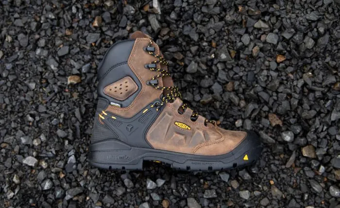 Men KEEN Work Boots and Shoes Dover 8quot Waterproof Boot CarbonFiber Toe Dark EarthBlack Men KEEN Work Boots and Shoes Dover 8quot Waterproof Boot CarbonFiber Toe Dark EarthBlack