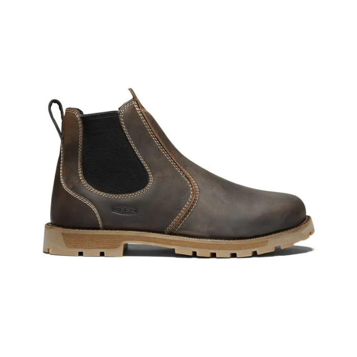 Men KEEN Work Boots and Shoes Seattle Romeo Soft Toe Cascade BrownBlack
