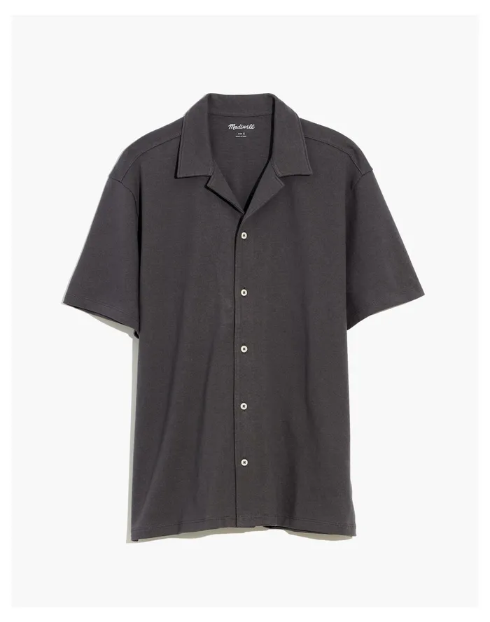 Men Knit Easy Short Sleeve Camp Shirt Thunder Cloud Madewell Tees Men Knit Easy Short Sleeve Camp Shirt Thunder Cloud Madewell Tees