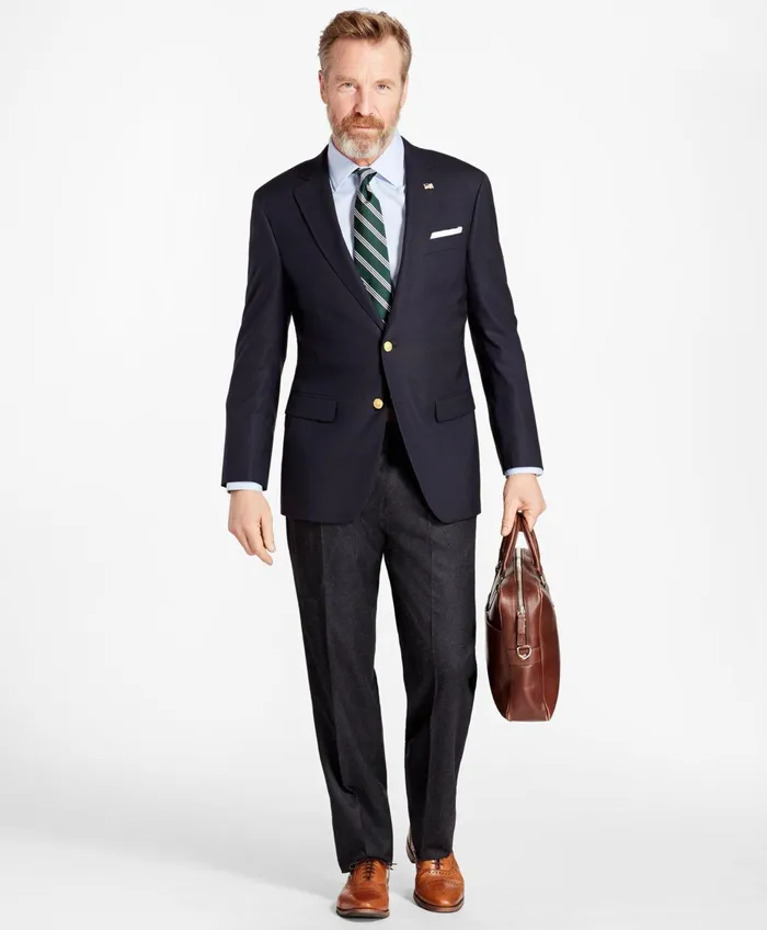 Men Madison TraditionalFit TwoButton 1818 Blazer Navy Brooks Brothers Sport Coats and Blazers