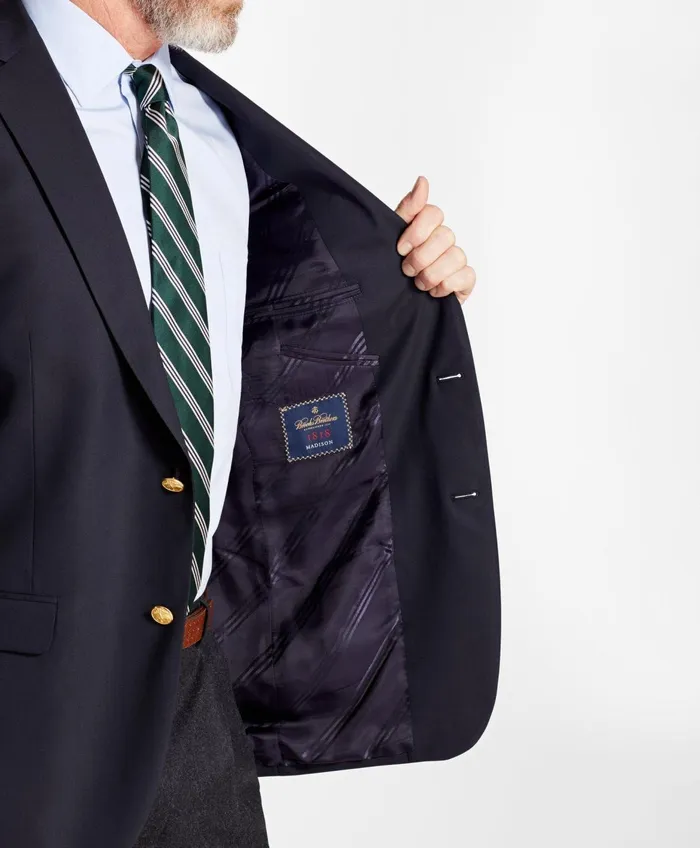 Men Madison TraditionalFit TwoButton 1818 Blazer Navy Brooks Brothers Sport Coats and Blazers
