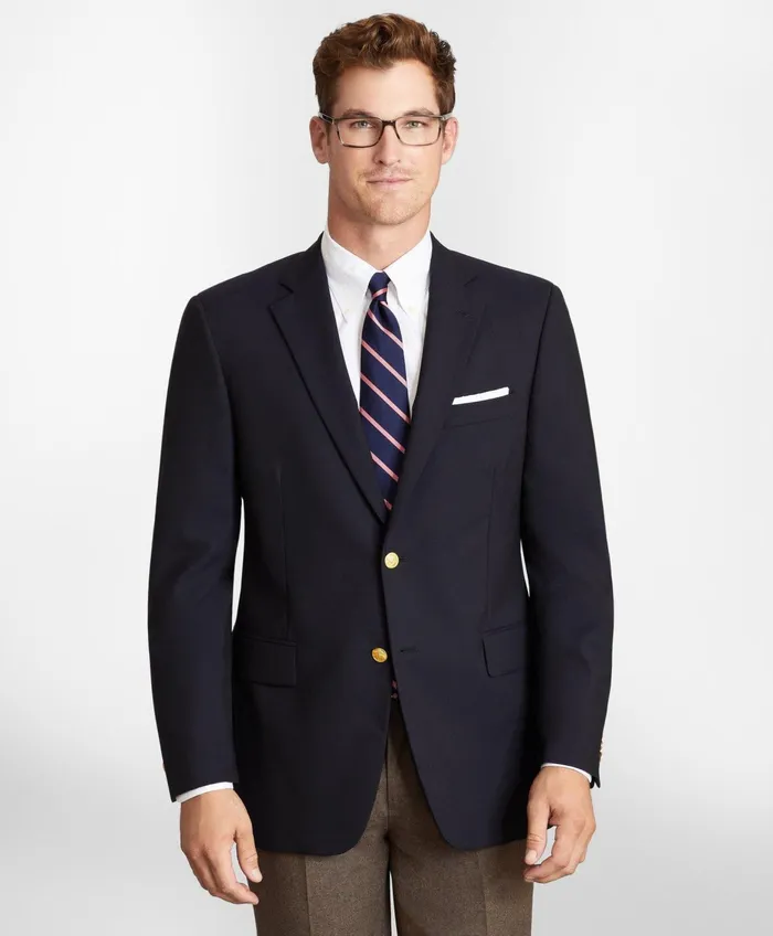 Men Madison TraditionalFit TwoButton Classic 1818 Blazer Navy Brooks Brothers Sport Coats and Blazers