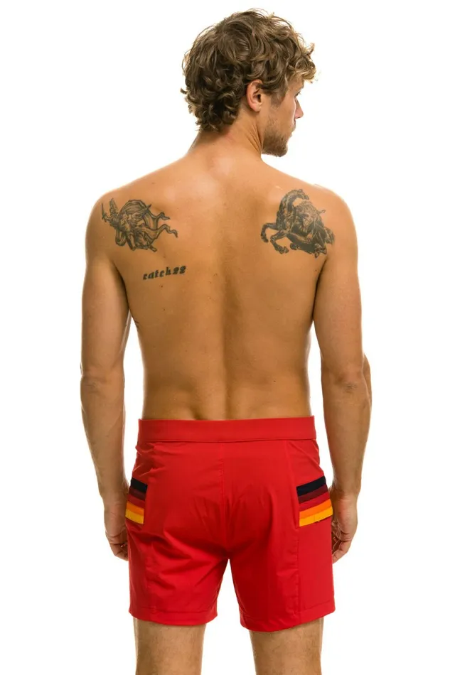 Men MEN039S HORIZONTAL 5 STRIPE FLEX SHORTS 8211 RED Aviator Nation Shorts Men MEN039S HORIZONTAL 5 STRIPE FLEX SHORTS 8211 RED Aviator Nation Shorts