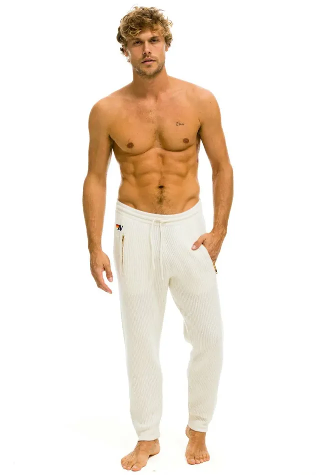 Men MEN039S VINTAGE CABIN CASHMERE SWEATER PANT VINTAGE WHITE Aviator Nation Sweatpants