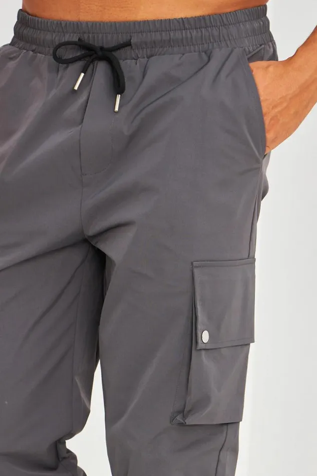 Men Pantalon De Jogging Gris Fonc Double Poches Cargo Grey Brentiny Paris Pants Men Pantalon De Jogging Gris Fonc Double Poches Cargo Grey Brentiny Paris Pants