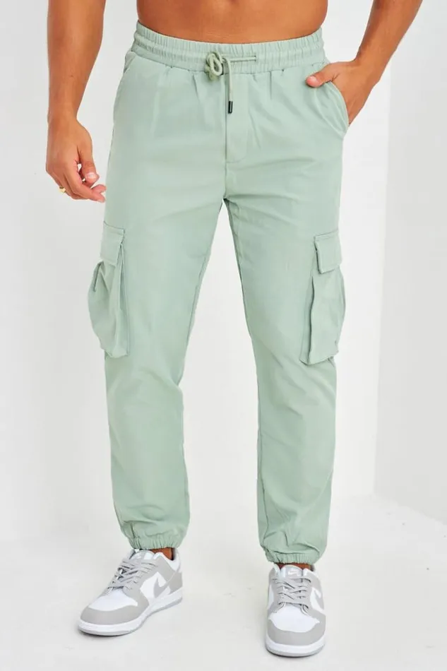 Men Pantalon De Jogging Vert Clair Poches Cargo Rabat Green Brentiny Paris Pants Men Pantalon De Jogging Vert Clair Poches Cargo Rabat Green Brentiny Paris Pants