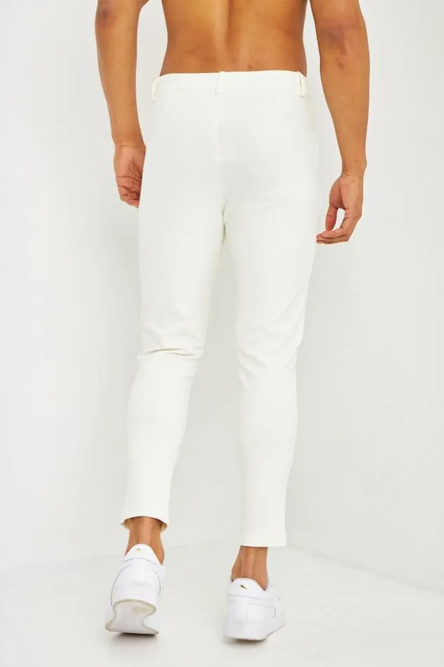 Men Pantalon Pinces Blanc White Brentiny Paris Pants