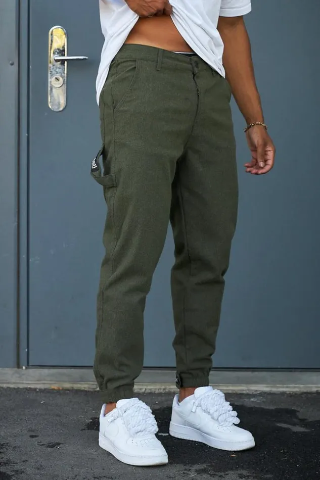 Men Pantalon Textur Kaki Khaki Brentiny Paris Pants