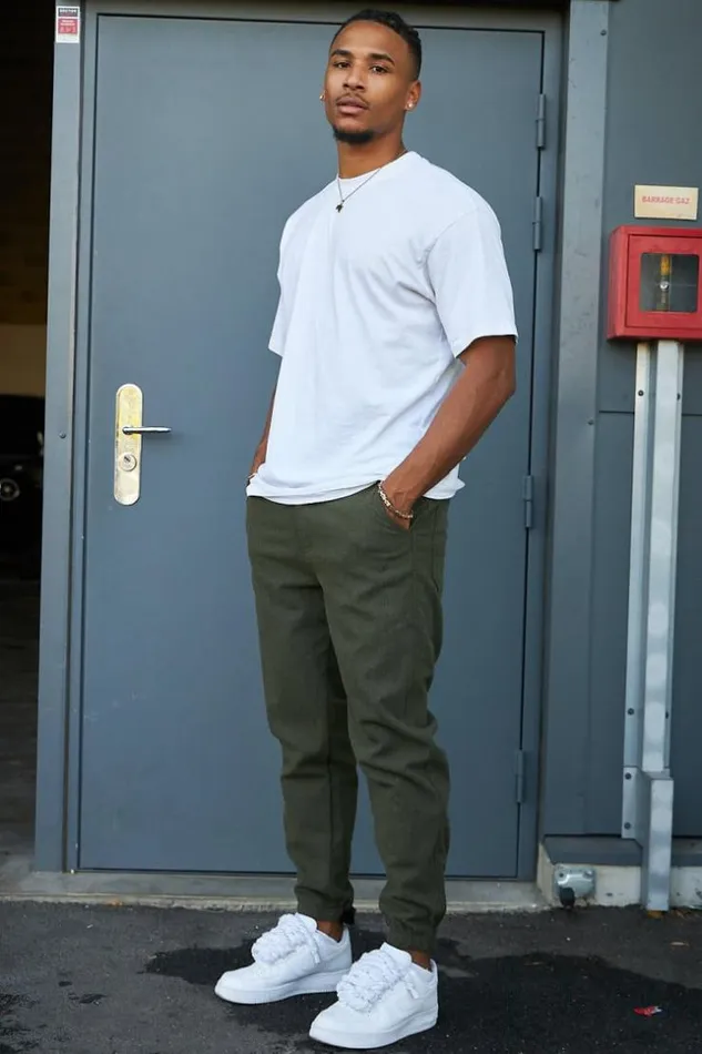 Men Pantalon Textur Kaki Khaki Brentiny Paris Pants
