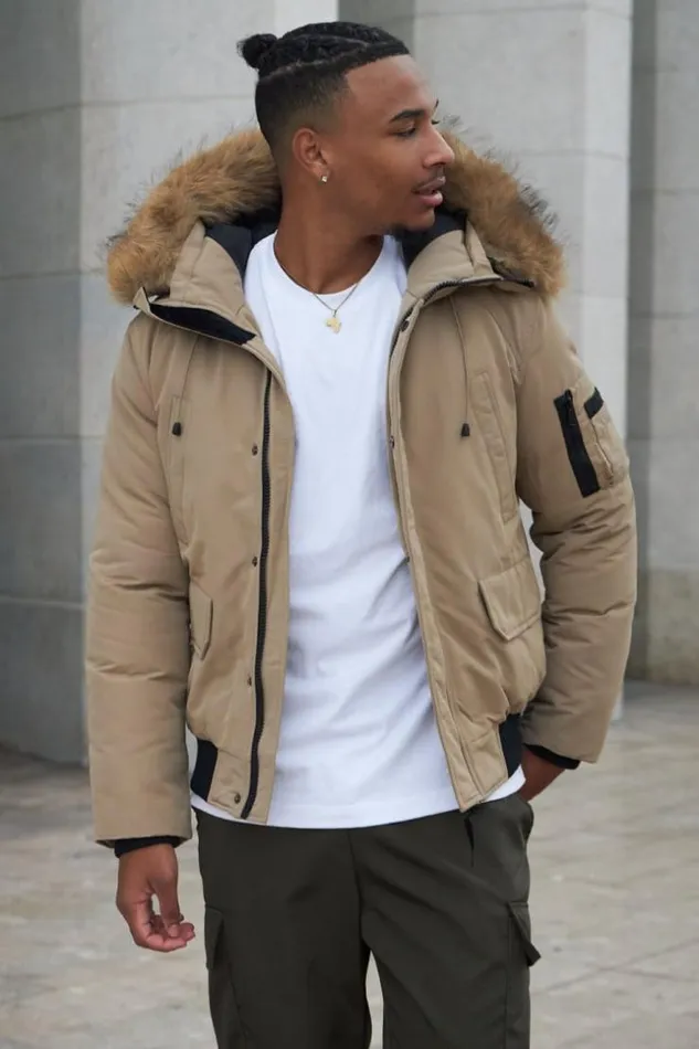 Men Parka BiMatire Beige Capuche En Fourrure Beige Brentiny Paris Parkas And Down Jackets Men Parka BiMatire Beige Capuche En Fourrure Beige Brentiny Paris Parkas And Down Jackets