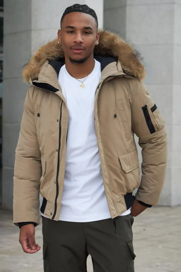 Men Parka BiMatire Beige Capuche En Fourrure Beige Brentiny Paris Parkas And Down Jackets Men Parka BiMatire Beige Capuche En Fourrure Beige Brentiny Paris Parkas And Down Jackets