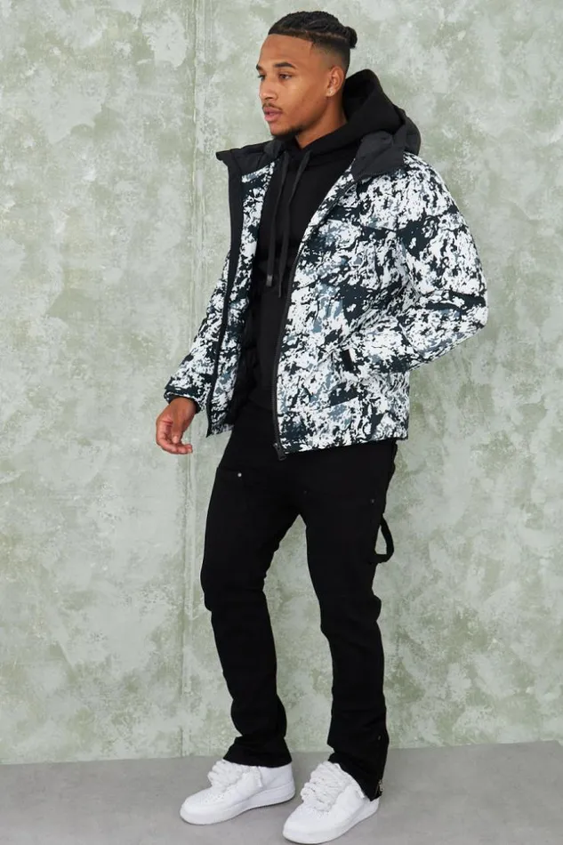 Men Parka Noir Camouflage Capuche Black Brentiny Paris Parkas And Down Jackets