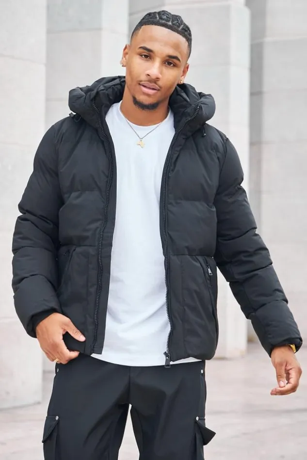 Men Parka Noire Capuche MiLongue Black Brentiny Paris Parkas And Down Jackets