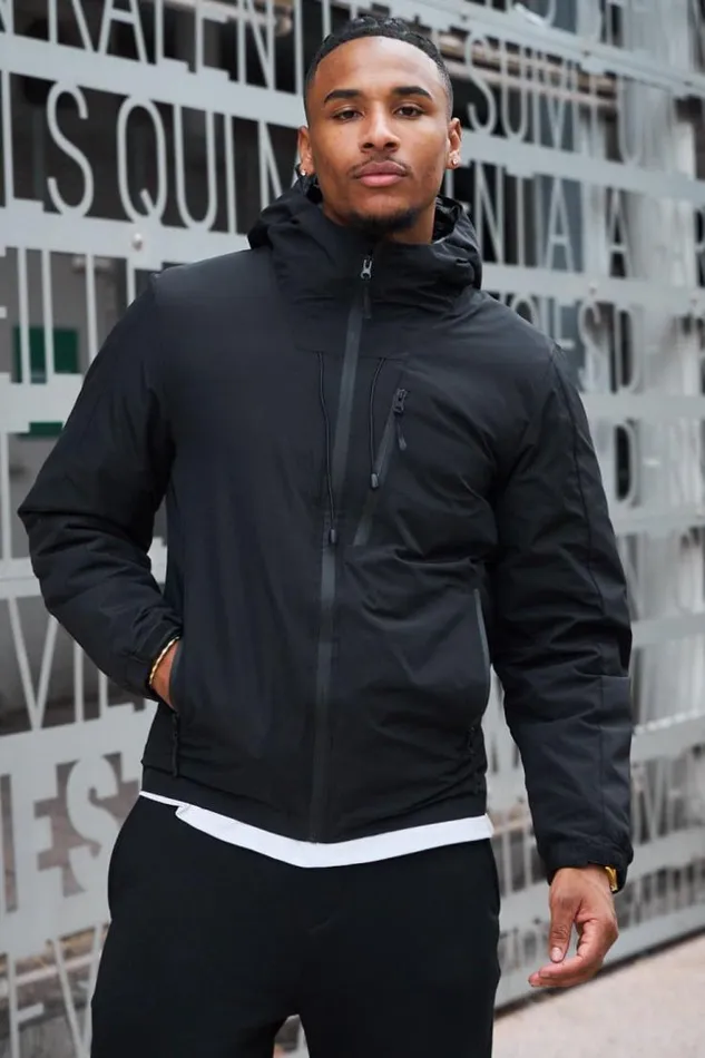 Men Parka Noire Capuche MiLongue Poches Black Brentiny Paris Parkas And Down Jackets