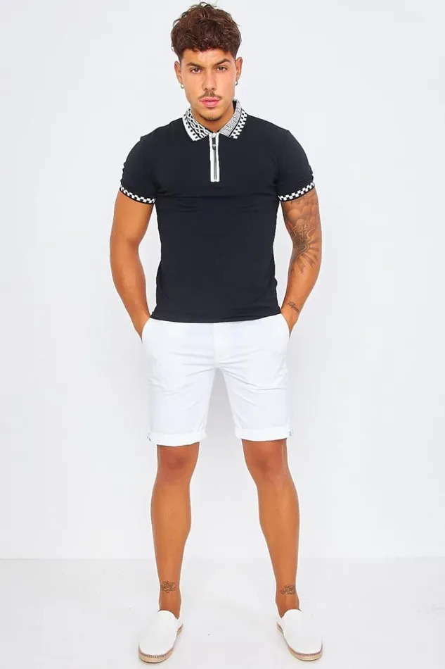 Men Plain White Chino Shorts White Brentiny Paris Shorts