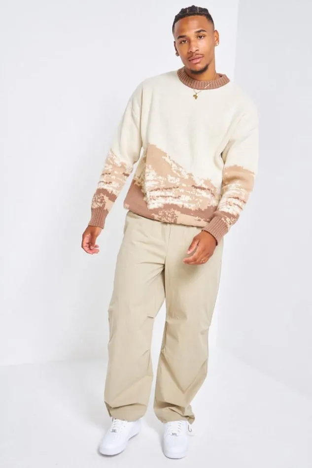 Men Pull Beige En Laine Tricolore Beige Brentiny Paris Sweatshirts and Pullovers Men Pull Beige En Laine Tricolore Beige Brentiny Paris Sweatshirts and Pullovers