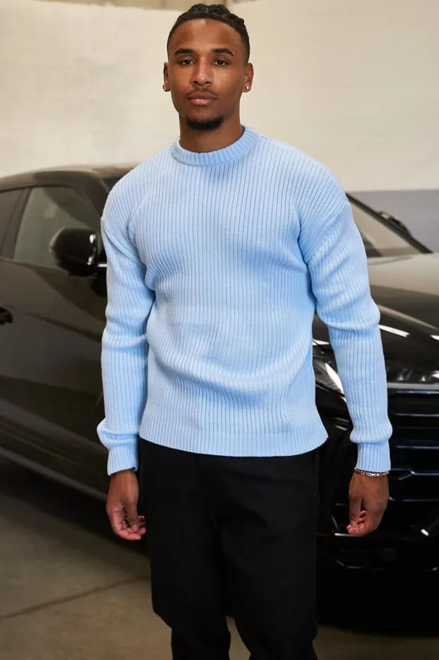 Men Pull Bleu Clair En Maille Col Rond Bleuclair Brentiny Paris Sweatshirts and Pullovers Men Pull Bleu Clair En Maille Col Rond Bleuclair Brentiny Paris Sweatshirts and Pullovers