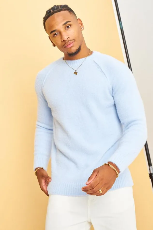 Men Pull Bleu En Laine Col Rond Blue Brentiny Paris Sweatshirts and Pullovers Men Pull Bleu En Laine Col Rond Blue Brentiny Paris Sweatshirts and Pullovers