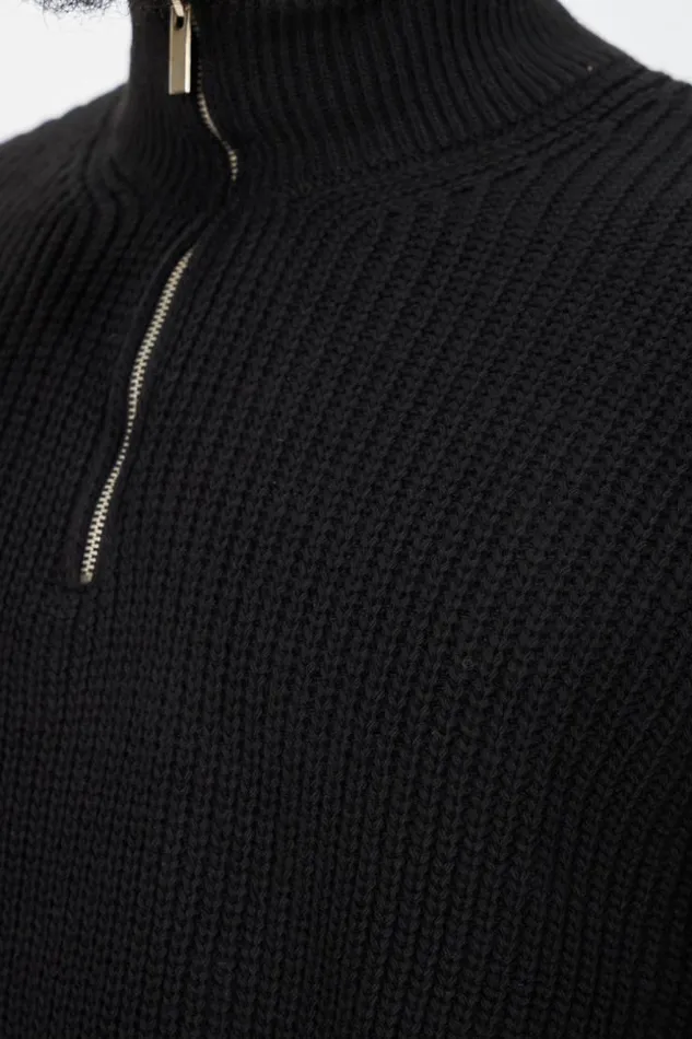 Men Pull Noir En Maille Col Zipp Black Brentiny Paris Sweatshirts and Pullovers Men Pull Noir En Maille Col Zipp Black Brentiny Paris Sweatshirts and Pullovers
