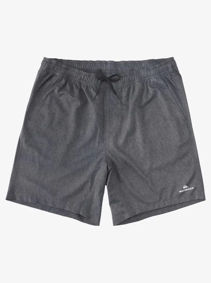 Men Quiksilver Boardshorts Waterman After Surf Stretch 20034 Amphibian Boardshorts Black Heather