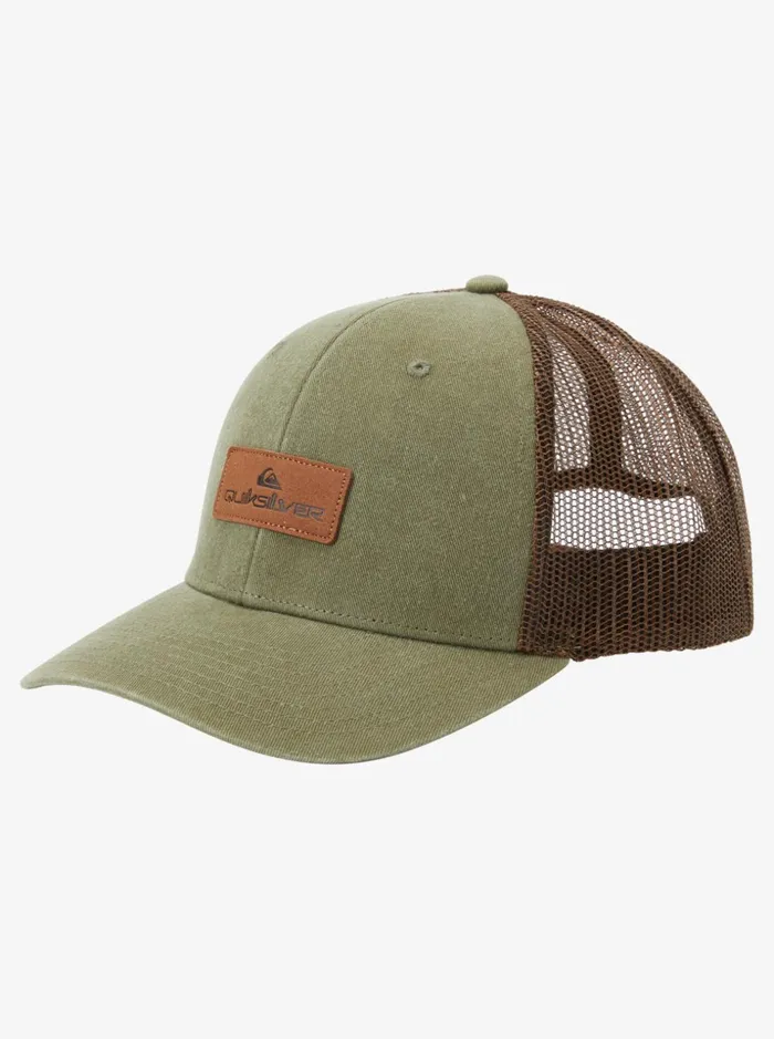 Men Quiksilver Hats Down The Hatch Trucker Hat Olive Gray