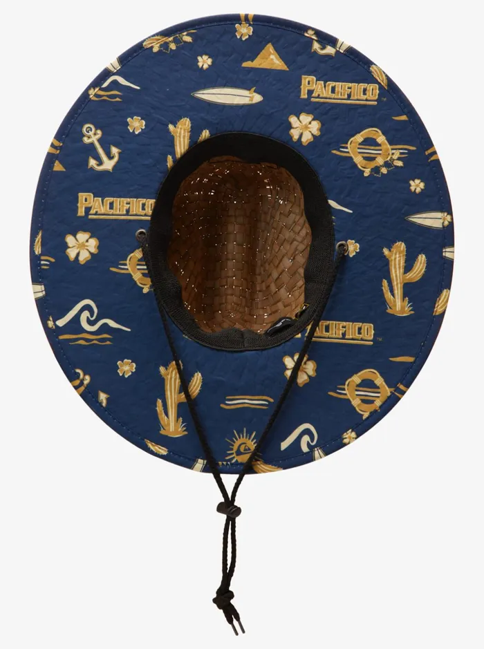 Men Quiksilver Hats Quiksilver X Pacifico Kick Back Straw Lifeguard Hat Navy Blazer