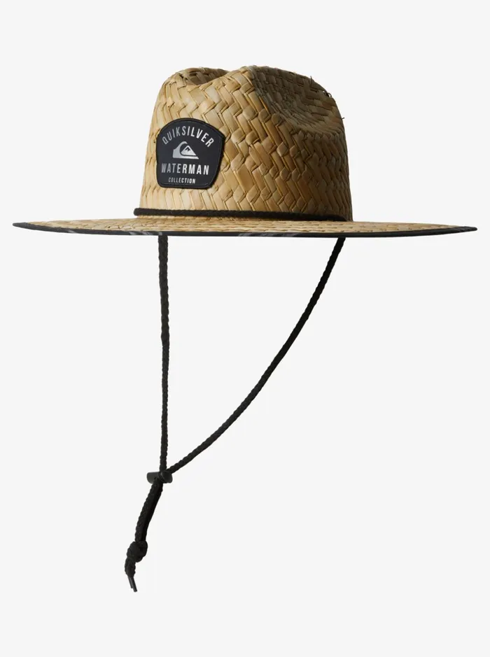 Men Quiksilver Hats Waterman Outsider Straw Lifeguard Hat Black Ginger Stalks